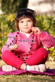 Baby girl in the park