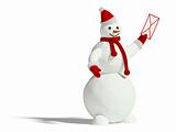Snowman with envelope