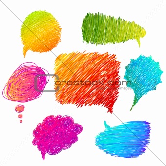 colorful hand drawn speech bubbles