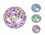 colorful discoball icon set