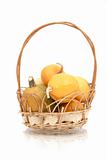 Pumpkins in a basket from a rod
