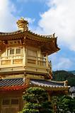 Golden pavilion in chinese garden