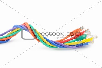 Multi colored computer cables