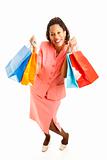 Excited African-American Shopper