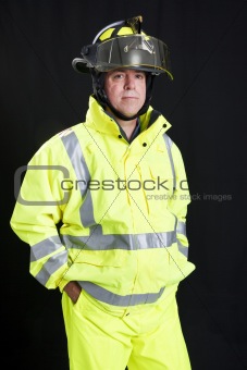 Firefighter on Black