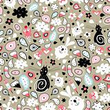Abstract seamless pattern of funny characters
