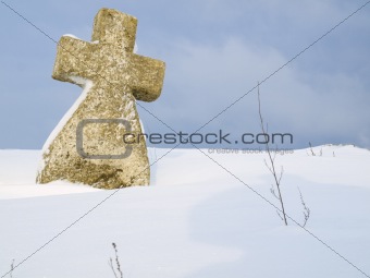 Cross on snow
