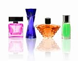 Perfume bottles isolated on white