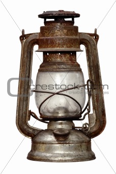 time-worn kerosene lamp
