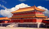 Forbidden City with white cloud