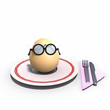 cute and funny toon egg served on a dish as a meal