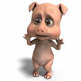 cute and funny cartoon pig