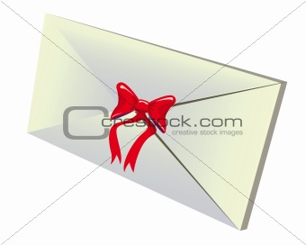 Package with a red bow