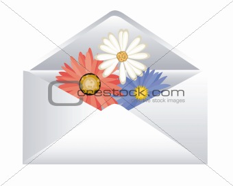 Post envelope with florets