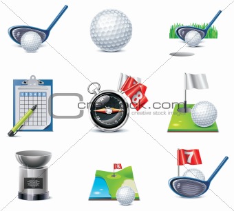 Vector golf icon set