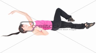 Fitness instructor  isolated on white