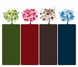 Set of floral trees beautiful for your design