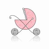 Baby buggy pink for your design