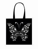 Shopping bag design, vintage butterfly