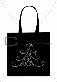 Christmas tree, design of shopping bag
