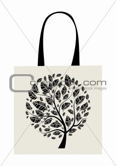 Shopping bag design, art tree 