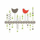 Background with birds. Vector illustration