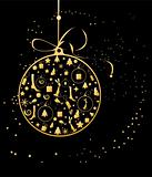 Christmas ball golden for your design