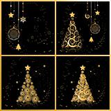 Christmas tree beautiful, cards for your design