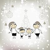 Happy family smiling together, christmas holiday