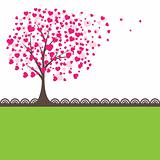 Tree with hearts. Vector illustration