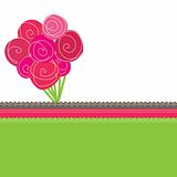 Bouquet of pink roses. Vector illustration