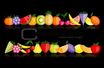 Energy fruits. Vector collection for your design