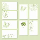Set of business cards, floral ornament for your design 