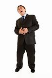 Full length portrait of  laughing young businessman

