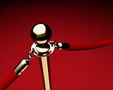 Brass stanchion with red velvet rope