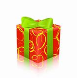 red green gift box icon