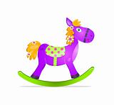 violet rocking horse toy