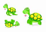 cute turtle toy icon set