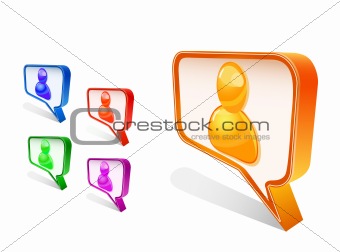 people avatar in chat sign icon set