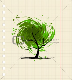 Grunge tree for your design