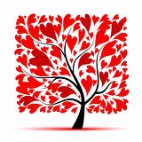 Valentine tree, love, leaf from hearts 