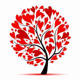 Valentine tree, love, leaf from hearts 
