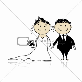Wedding ceremony - bride and groom together for your design