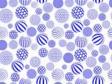 abstract blue white round globe seamless pattern