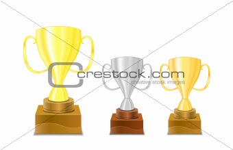 gold and silver trophy cups icon