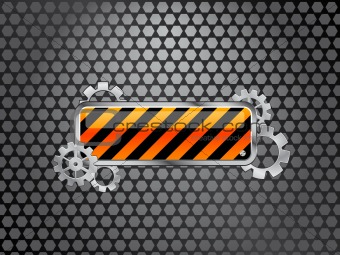 industrial background with barrier sign and gears