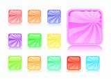 colorful striped glossy web buttons isolated on white background