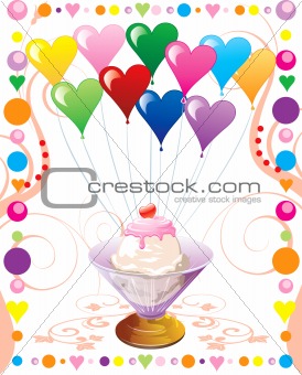 Heart Balloons Ice cream