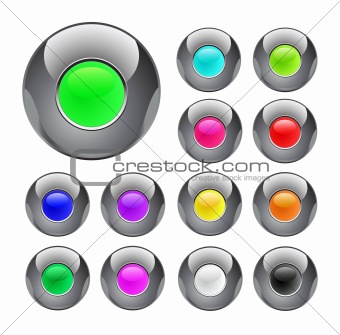 glossy colorful metal button