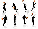  basketball players silhouette